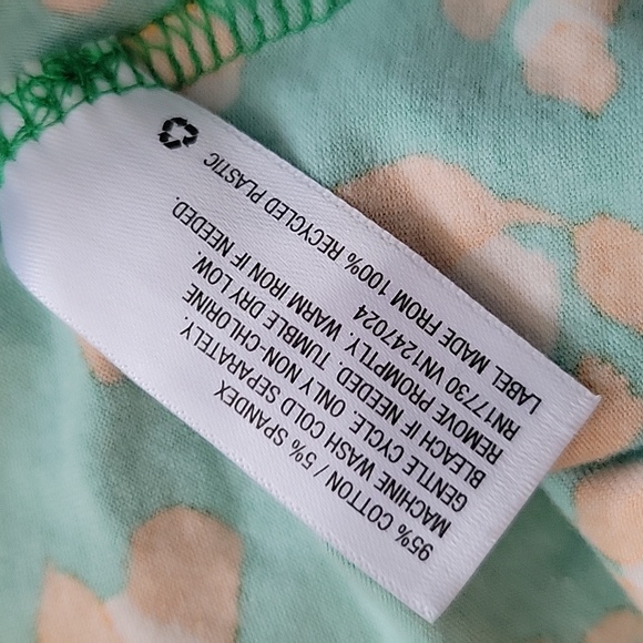 SALE Tabitha Brown Target Green & Orange Floral Sleeveless Cotton Tank Dress SM - Picture 9 of 10